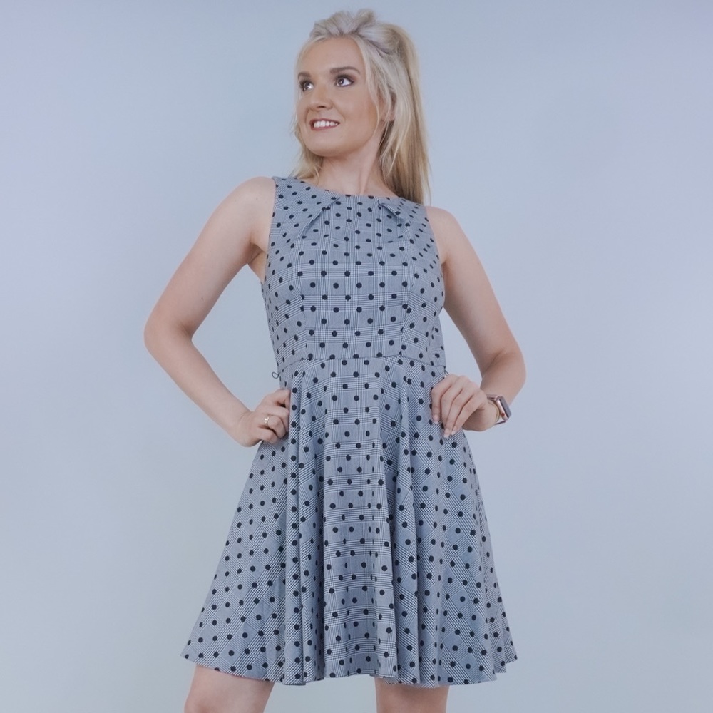 Grey and Black Polka Dot Sundress by Elle - Picture 8 of 14